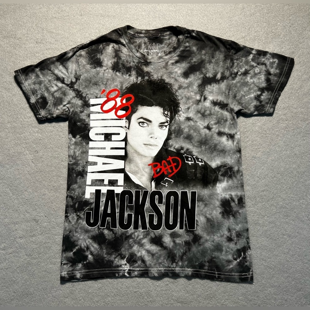 Michael Jackson ’88 Bad Tour T-Shirt Small Gray Tie-Dye Official Merch